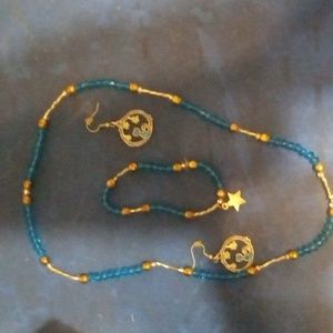 Bracelet , Necklace,eating sets,blue color and size,Large and medium